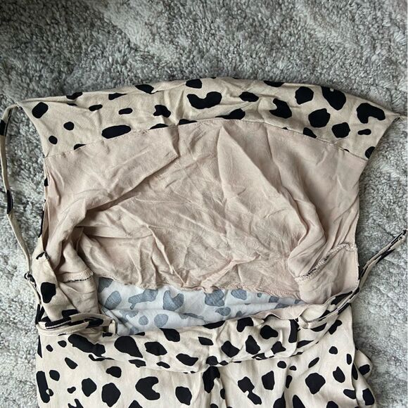 Urban outfitters Dress Forum Spotted Cowl Neck Slip leopard maxi Dress raton S - Picture 8 of 12